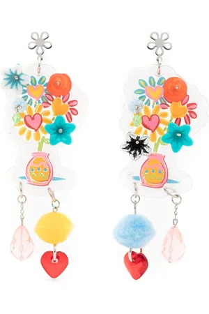 AMIR SLAMA Floral-appliqu?? drop earrings