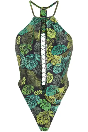 AMIR SLAMA Tropical print swimsuit