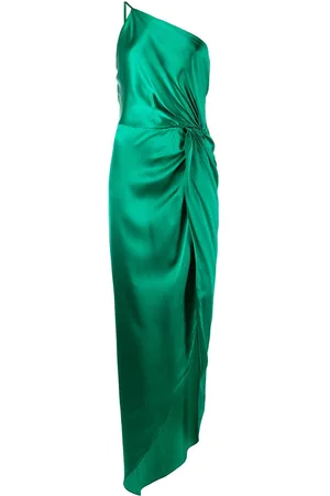 Michelle Mason Knot-detail one-shoulder gown