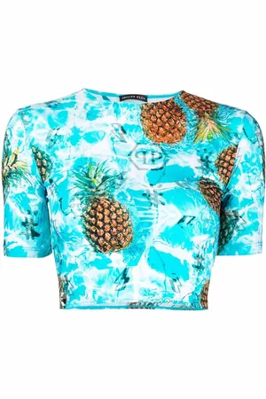 Philipp Plein Pineapple Skies short-sleeve cropped T-shirt