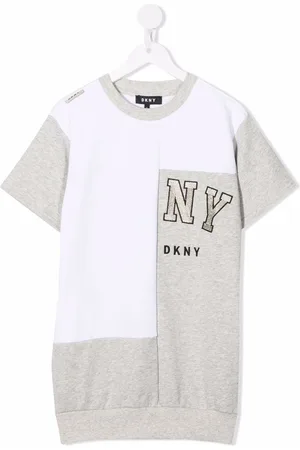 DKNY TEEN logo-embroidered two-tone minidress