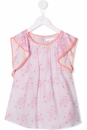 Chloé Floral-print ruffle-edge blouse