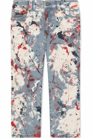 Dolce & Gabbana Paint splatter-print straight leg jeans