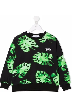 Msgm Leaf-print cotton sweatshirt