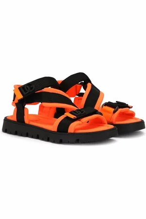 Orange discount sandals flat