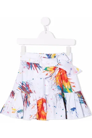 Msgm Ruffled paint-splatter skirt