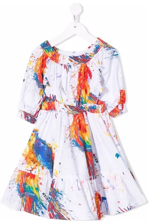 Msgm Paint-splatter logo dress