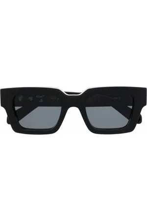 Off-White - Roma Logo-Embellished Rectangular-Frame Acetate Sunglasses - Men  - Black for Men