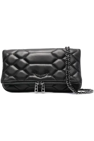 Zadig and Voltaire Creased Patent Leather Large Rock Clutch