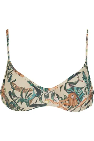 Lygia & Nanny Cassis leaf-print bikini top
