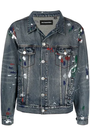 Casablanca Men's Gradient Floral Embroidered Denim Jacket