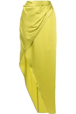 Michelle Mason Wrap-effect silk charmeuse skirt