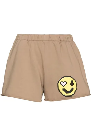 Natasha Zinko Kids Pixel Smiley-print Checked Boxer Shorts - Farfetch