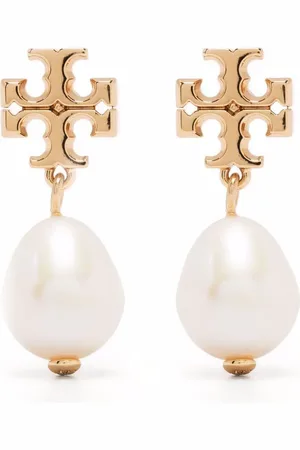 Tory Burch Kira pearl double hoop earrings