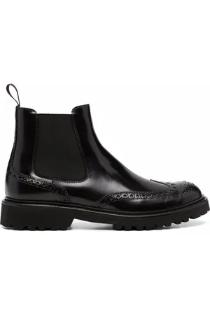 Scarosso Slip-on leather brogue boots