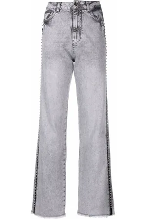 Philipp Plein Crystal-embellished wide jeans