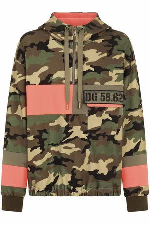 Dolce & Gabbana Camouflage-print panelled hoodie