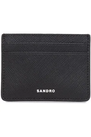 Sandro Textured logo-embossed cardholder