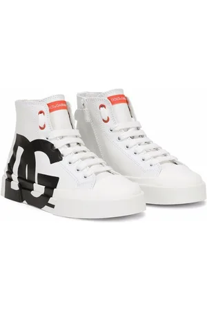 Dolce & Gabbana Kids - High-Top Portofino Sneaker - Kids - Rubber/Calf LeatherCalf Leather - 24 - White