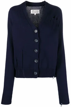 Maison Margiela Distressed-finish V-neck cardigan