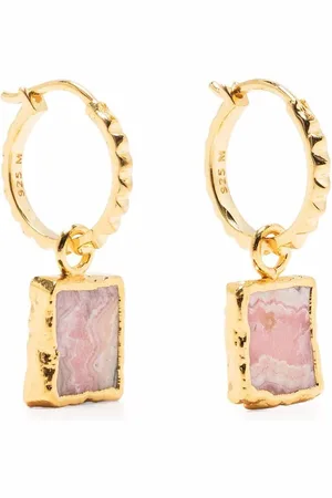 Missoma Mini pyramid charm hoop earrings