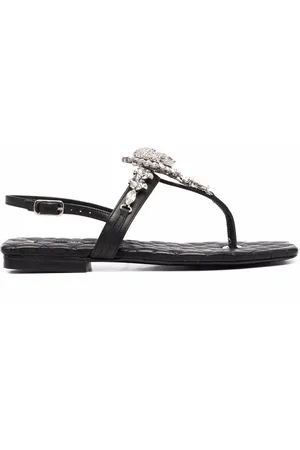 Philipp Plein Crystal-skull leather sandals