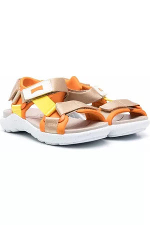 CAMPER: Oruga sandals in leather - Red | Camper flat sandals K200631-010  ORUGA online at GIGLIO.COM