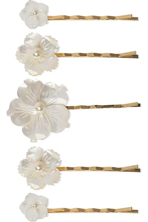 Jennifer Behr Floral-pearl bobby pin set