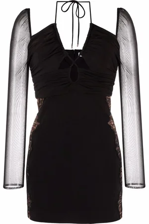 Self-Portrait Cut-out draped dress
