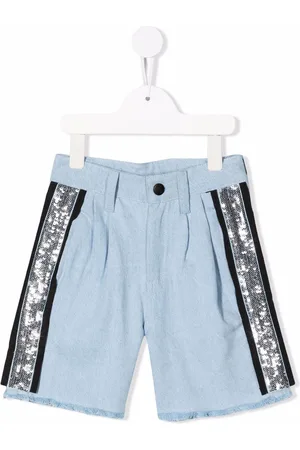 DKNY Sequin-stripe denim shorts