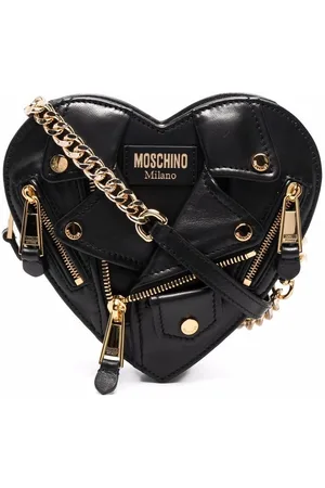 Moschino Heart Biker Leather Crossbody Bag - Farfetch