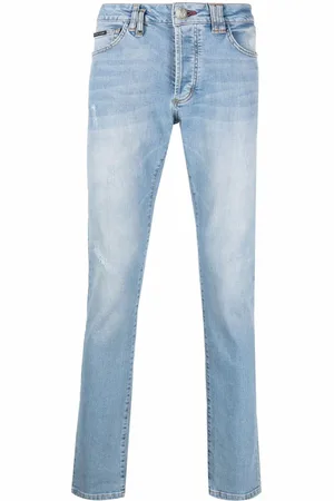 Philipp Plein Distressed straight-leg jeans