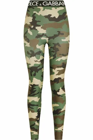 Dolce & Gabbana Logo-waistband camouflage-print leggings