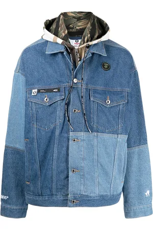 A Bathing Ape Patchwork hooded denim jacket