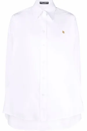 Dolce & Gabbana Logo-plaque oversized cotton shirt