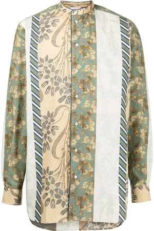 Pierre-Louis Mascia baroque-pattern Print Silk Shirt - Brown