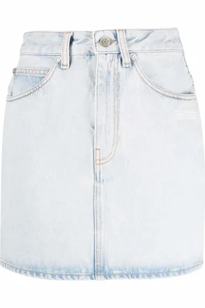 OFF-WHITE Logo-print denim skirt