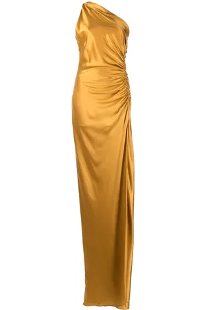 Michelle Mason Gathered-detail silk gown