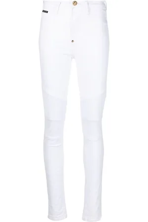 Philipp Plein High-waisted Biker jeans