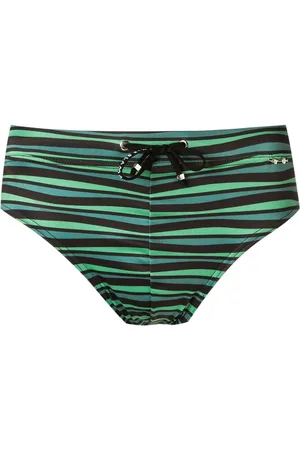 AMIR SLAMA Horizontal-stripe swimming trunks