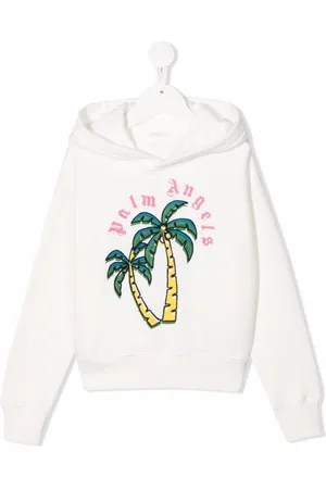 Palm Angels Palm-tree embroidered cotton hoodie