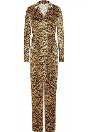 Dolce & Gabbana Women Jumpsuits - Silk-blend leopard print jumpsuit