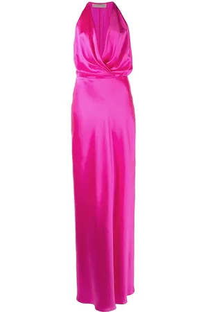 Michelle Mason Draped-detail halterneck gown