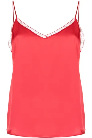 Paule Ka Lace-trimmed silk top