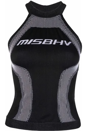 MISBHV Logo-print halterneck top