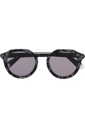 Philipp Plein logo-plaque square-frame Sunglasses - Farfetch