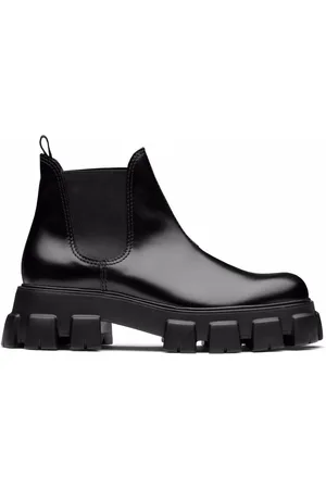 Prada logo-plaque Leather Cowboy Boots - Farfetch