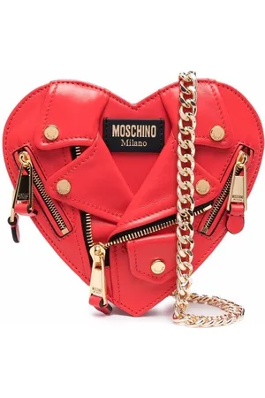 Moschino Heart Biker Leather Crossbody Bag - Farfetch