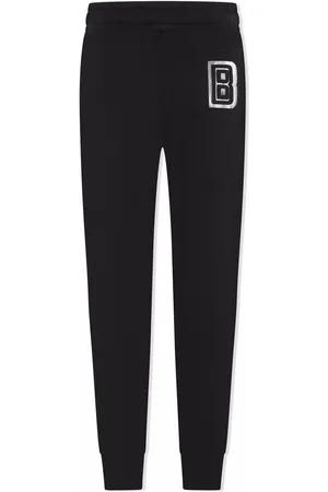 Balmain TEEN logo-letter tapered joggers