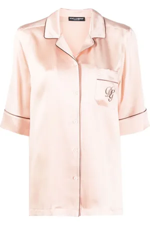 Dolce & Gabbana Logo-embroidered pyjama-style shirt